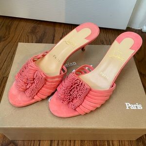 NWT Christian Louboutin Belbrossa kitten heel slide sandals in 37.5